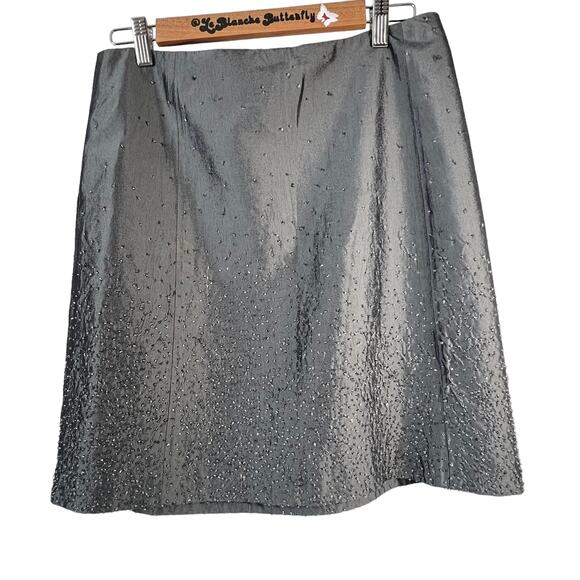 Gap Silver Beaded Fairycore Party Skirt Size 12 Large A-Line - Picture 1 of 5